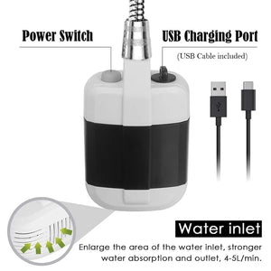 Ducha eléctrica portátil para exteriores - Ducha de mano para viajes, senderismo y jardinería
