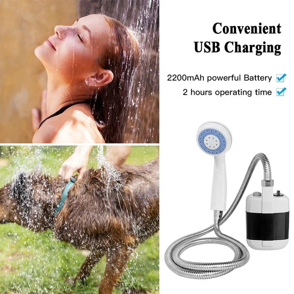 Ducha eléctrica portátil para exteriores - Ducha de mano para viajes, senderismo y jardinería