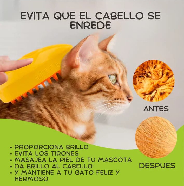 CEPILLO SPA PET™ - CEPILLO A VAPOR PARA MASCOTAS 3 EN 1