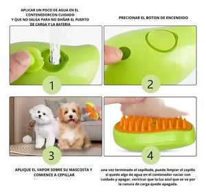 CEPILLO SPA PET™ - CEPILLO A VAPOR PARA MASCOTAS 3 EN 1